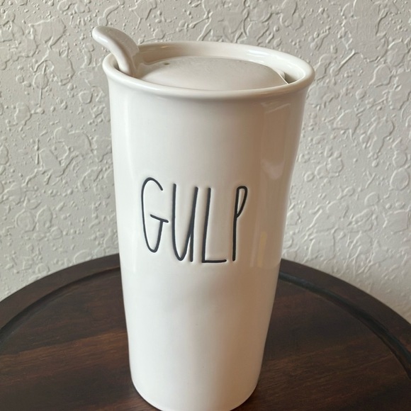 Rae Dunn: “Gulp” Ceramic Tumbler/Travel Mug - Picture 1 of 16